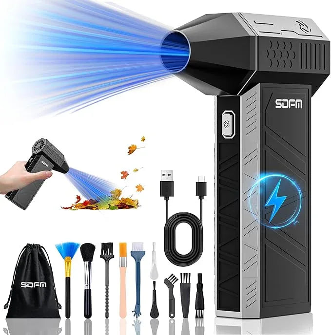SDFM Electric Air Duster - 130000RPM Compressed Air Duster，3 Gear Adjustable Jet Dry Blower can Reusable Can for Computer Keyboard,Outdoors,Car,Home.… (Black) - NeatNest