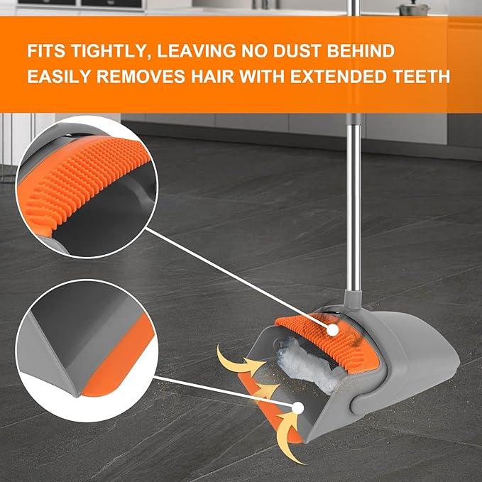 Broom and Dustpan Set for Home, Broom with Dustpan Combo Set, 51" Long Handle Dust Pan Set for Household - NeatNest