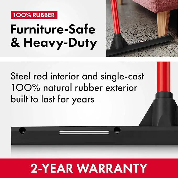 Tyroler Rubber Floor Squeegee Heavy Duty 17", Deck Squeegee Outdoor for Floors with 55" 4 Part Handle, Perfect Outdoor Squeegees for Patio, Tiles, Marble, Garage, Shower, Window - NeatNest