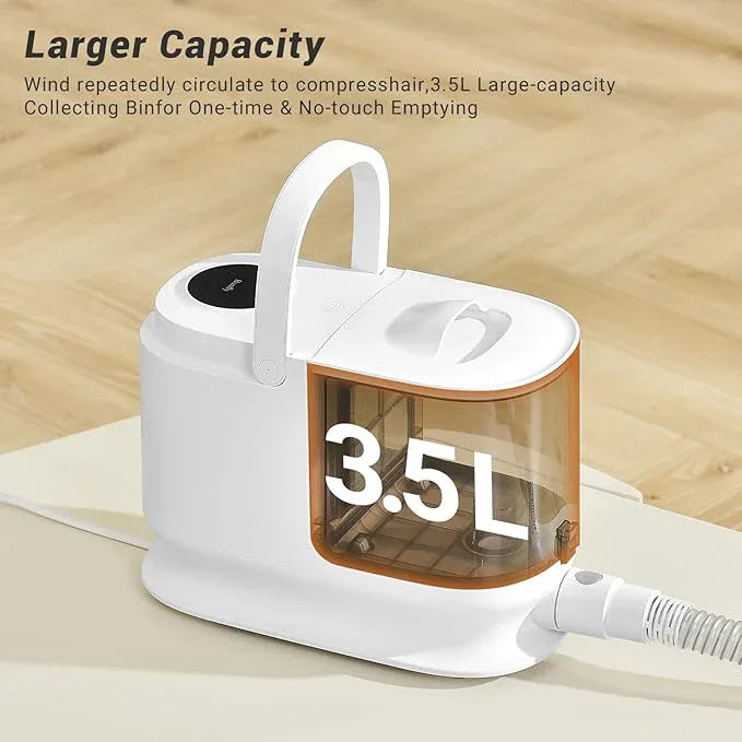 Bunfly Dog Grooming Kit & Dog Hair Vacuum, 3.5L Capacity Pet Grooming Vacuum with 13000kpa Strong Suction 99% Pet Hair,17 Tools Shedding Pet Hair, Home Cleaning -White - NeatNest