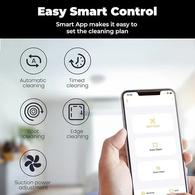 Robot Vacuum with Smart Navigation, Vacuum and Mop 2-in-1 Powerful Suction Pet Vacuum with APP/Voice Control Good for Pet Hair, Hard Floor, Compatible with Alexa - NeatNest
