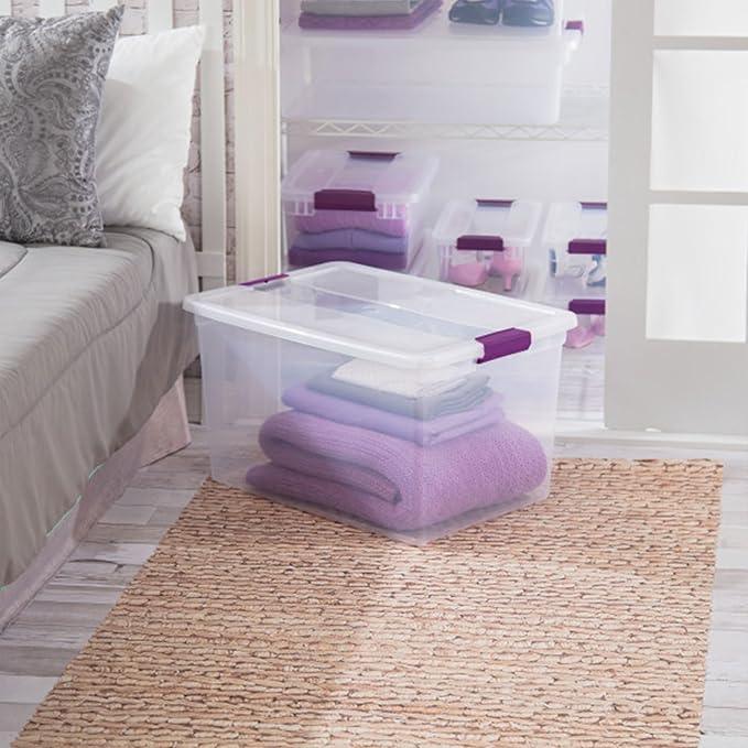 Sterilite 24-Pack 66 Quart ClearView Latch Box, Stackable Organizer Bins with Latching Lids - Clear Plastic Organization Containers for Closet, Bedroom, Shelving Units and Everyday Home Storage - NeatNest
