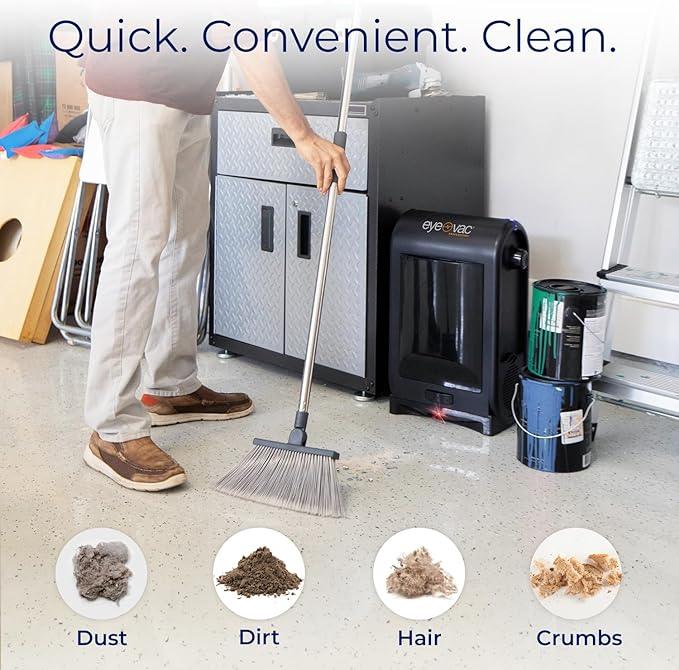 EyeVac Pro Touchless Vacuum Automatic Dustpan - Ultra Fast & Powerful - Great for Sweeping Salon Pet Hair Food Dirt Kitchen, Corded Canister Vacuum, Bagless, Automatic Sensors, 1400 Watt (Black) - NeatNest