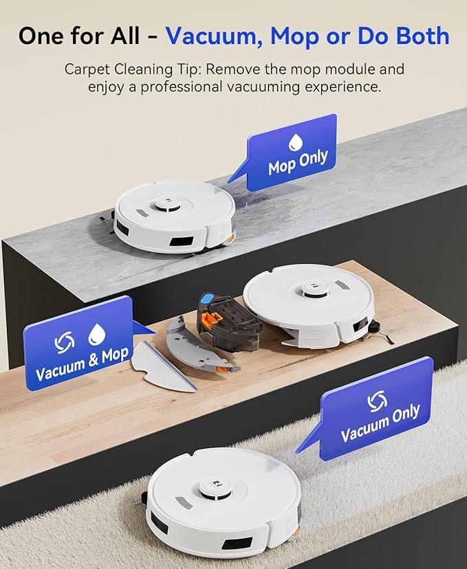 Redroad Robot Vacuum Cleaner 20,000 Pa Robot Vacuum and Mop,90 Day Self Emptying Vacuum Robot,Lidar Navigation,5G/2.4GWiFi APP Aspirateur Robot,Self-Charging Robot Vacuums for Pet,Floor,Carpet - NeatNest