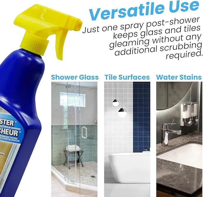 Shower Cleaner Buster Spray - all Types of Surfaces, Shower Glass Cleaner, Stop Soap Scum & Water Stain (2 x 500 ML / 16.9 OZ) - NeatNest