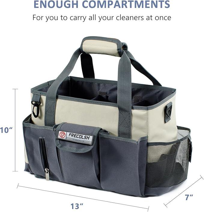 Cleaning Caddy for Cleaning Suppliers Organizer with Pockets for House Cleaning Essentials, Cleaning Organizer, Wearable Cleaing Bag Tote, Storage Caddy for Housekeeping - NeatNest