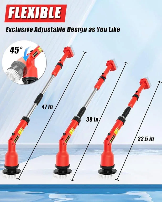 Electric Spin Scrubber Compatible for Milwaukee 18V Battery(Battery NOT Included), 1000 RPM Battery Powered Scrubber with Adjustable Extension Arm & 8 Brushes & Gloves for Tub/Tile/Floor - NeatNest