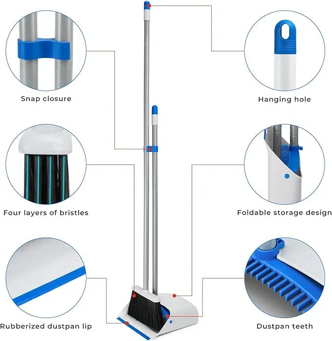 Broom with Dustpan Combo Set, Dustpans Stand Up - NeatNest