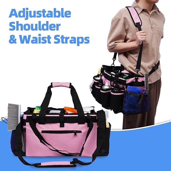2 Large Cleaning Supplies Bags for Housekeepers for Kitchen, Pink - NeatNest