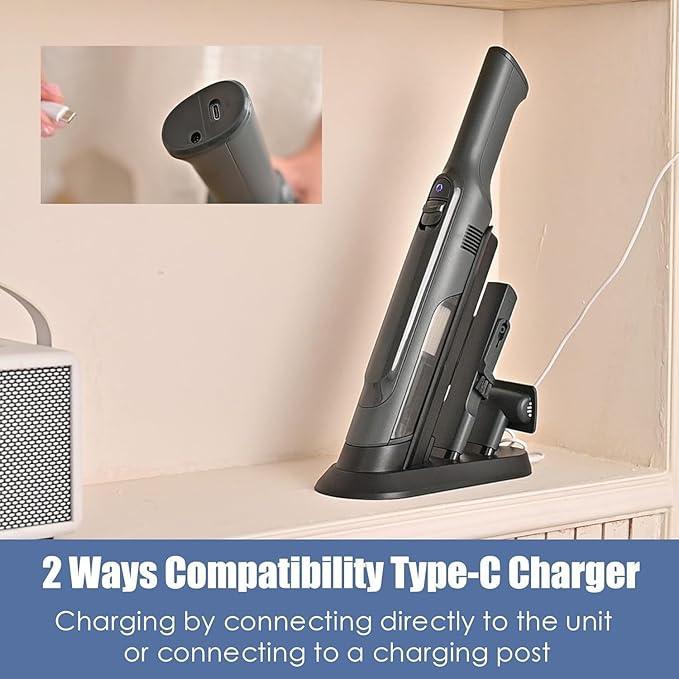 Handheld Vacuum Cordless, Super Lightweight 1.4lb with Powerful Suction, Charging Dock, Single Touch Empty and Detachable Dust Cup, Portable Mini Car Vac for Home Pet Car - NeatNest