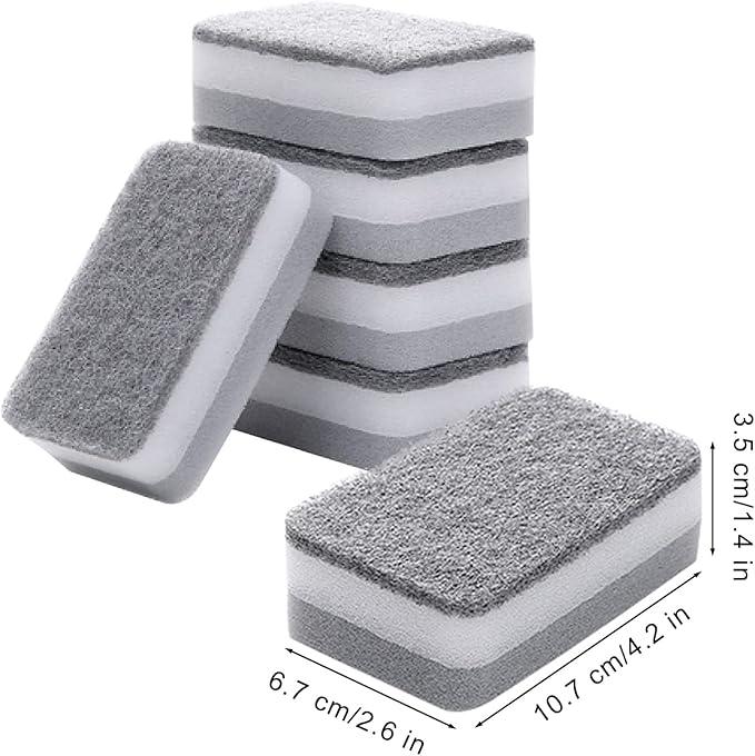Kitchen Dishwashing Sponge Individually Wrapped Sponges, Bulk Non Scratch Scouring Pad Odor-Free Dish Sponges for Washing Dishes Wipes for Household Cleaning Dishes Travel Apartments (Grey 1000 Pack) - NeatNest