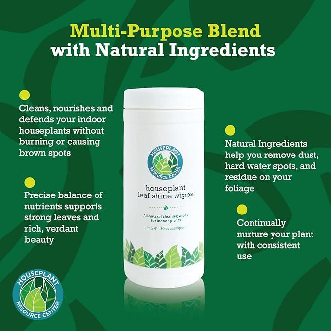 Houseplant Leaf Shine & Cleaner Wipes | Removes Dust, Dirt & Water Spots for Healthier, Glossy Leaves | Easy-to-Use Natural Leaf Cleaning Wipes for Indoor & Outdoor Plants | 30 Count - NeatNest
