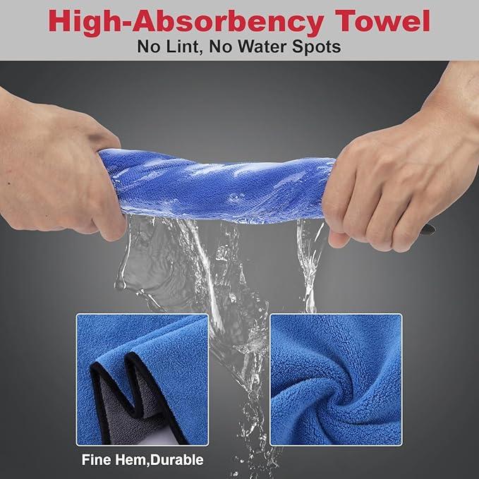 Wuqazu 8PCS All-in-One Wheel & Tire Cleaning Kit - 360° Flexible Synthetic Wool Rim Brush, 2 Dual-Hardness Brushes, Dressing Pads & Storage Bag | Scratch-Free for All Vehicles - NeatNest