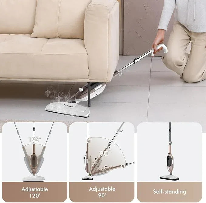 Steam Mop - All-in-one Powerful Handheld Steam Cleaner Detachable Floor Steamer with 11 Accessories, MultiPurpose Steamer for Hardwood Floors, Clothes,Windows,Tiles,Carpet, Whole Home Use, Rose Gold - NeatNest