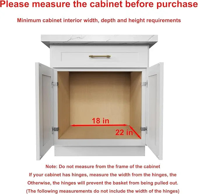 Pull Out Cabinet Organizer,Heavy-Duty Slide Out Shelf, Wood And Wire Basket, Pull Out Drawer for for Kitchen Under Sink Space, Pantry, Bathroom (17 * 21 WM) - NeatNest