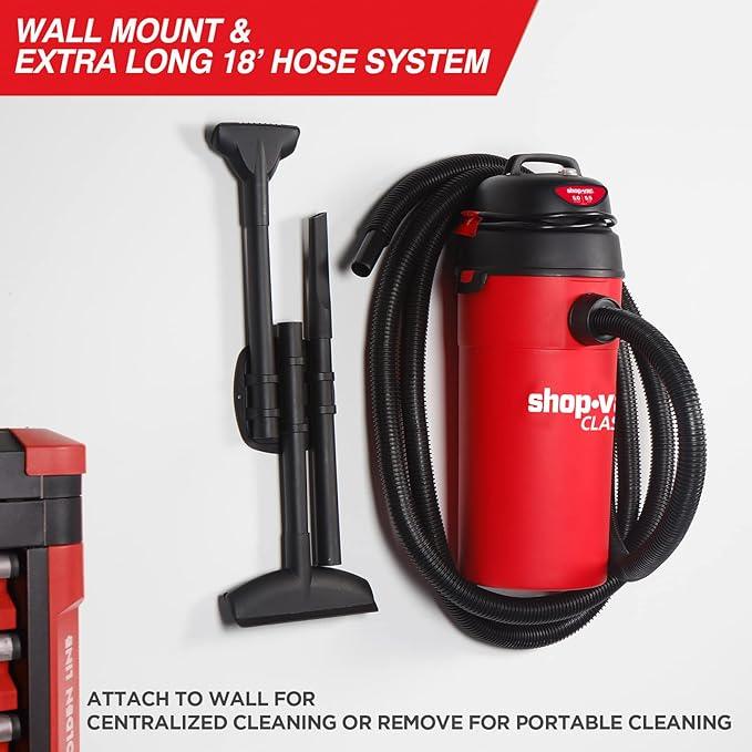 Shop-Vac 5 Gallon 5.5 Peak HP Wet/Dry Vacuum, Wall Mountable Compact Shop Vacuum with 18+7Ft Long Hose & Attachments, Ideal for Jobsite, Garage, Car & Workshop. 9522236 - NeatNest