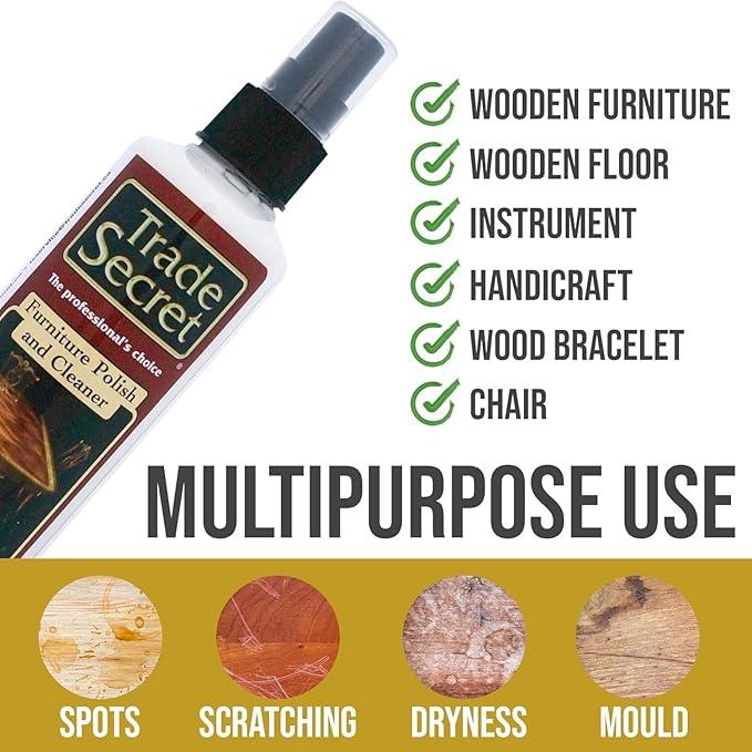 Trade Secret Country Scented Furniture Polish 8 fl oz (236 ml) For Wood Furniture, Pianos, Cabinets, Low VOC, No Wax or Silicone - NeatNest