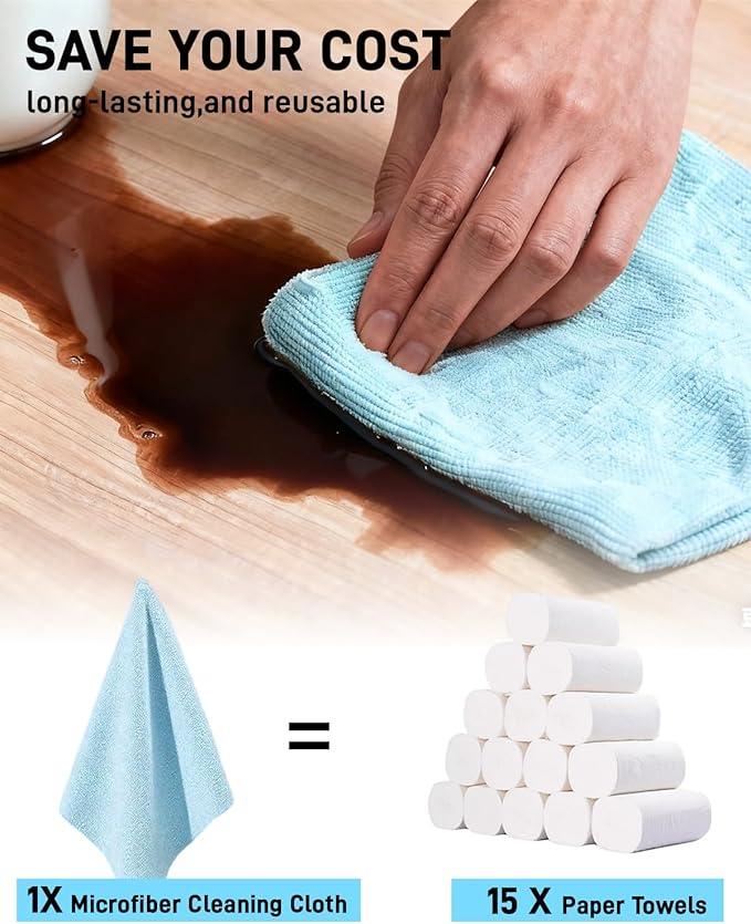 150 Pack Microfiber Cleaning Cloth Roll, XINDELL 12"x12" Tear-Off Lint-Free Towels for Car Detailing, Auto Window & Interior Cleaning Cloths – Ultra Absorbent, Scratch-Free, Blue - NeatNest