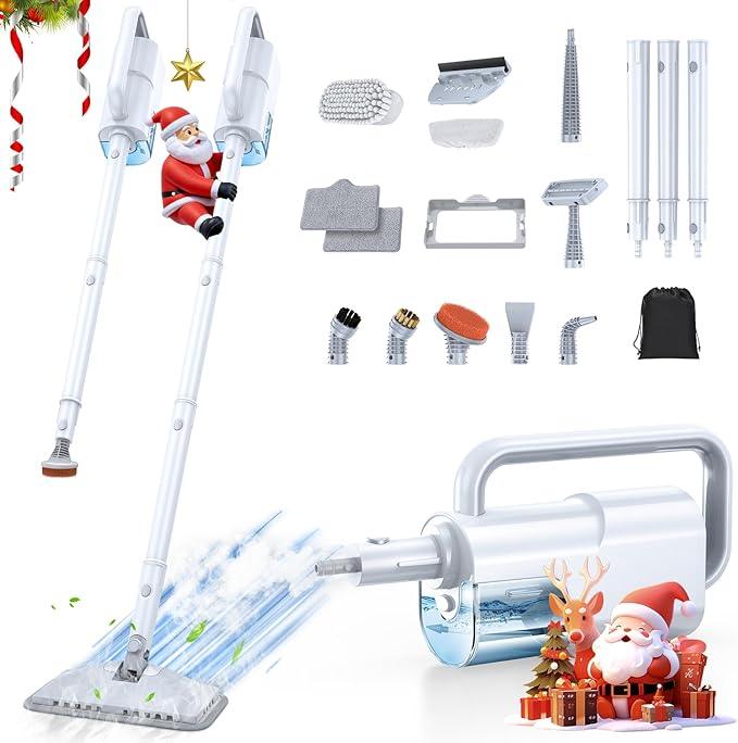ScrubWiz 10-in-1 Steam Cleaner, Steam Mop & Handheld Steam Cleaner, 350ml Water Tank, 10s Fast Heating, 2 Steam Modes, Portable Steamer for Kitchen, Floor, Tiles, Home, BBQ Grill, Ergonomic Handle - NeatNest