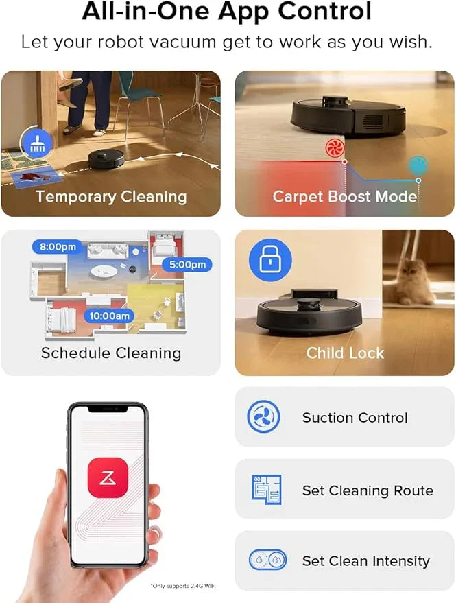 roborock Q7 L5 Robot Vacuum and Mop Combo, 8,000Pa Suction, Upgraded from Q5 Pro, Dual Anti-Tangle System, LiDAR Navigation, Multi-Level Mapping, Self-Charging Robotic Vacuum Cleaner, Black - NeatNest