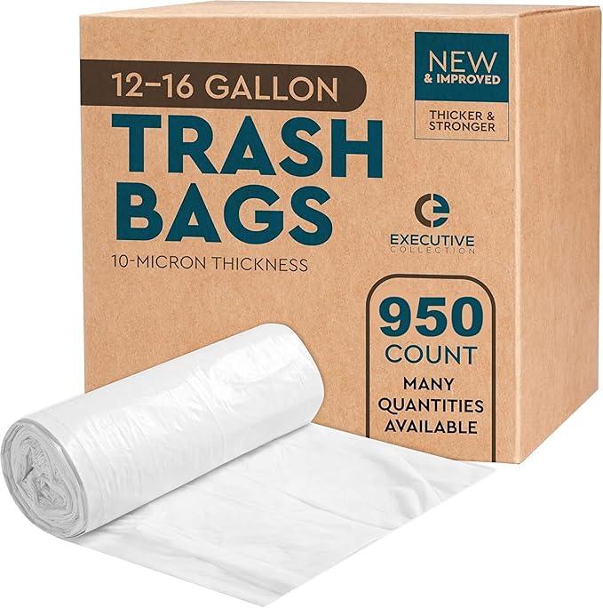 12 to 16 Gallon Trash Bags - 950 Count - 24" x 33" Clear Plastic Garbage Bags Tall Can Liners for Home & Office - Household Items Cleaning Products, Kitchen Supplies - 13 Gallon Trash Bag, 15 Gallon - NeatNest