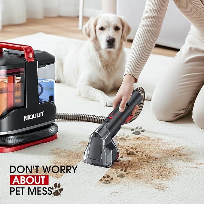 Portable Handheld Upholstery Spot Cleaner Machine, 15Kpa Deep Carpet Cleaner for Pets, Sofa, Couches, Area Rugs and Car, Furniture Cleaner Machine with Versatile Tools & Self-Cleaning System - NeatNest