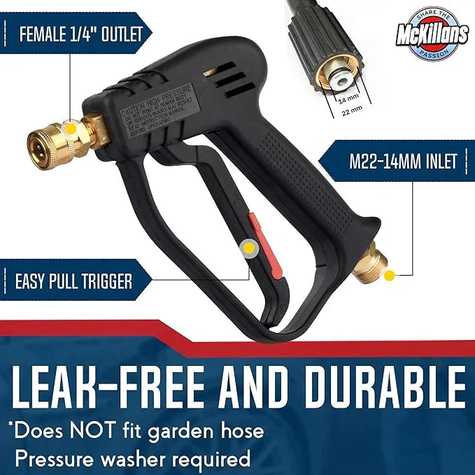 McKillans® Pressure Washer Gun Replacement M22 Inlet with Extension with 1/4” Quick Connector Coupler - NeatNest