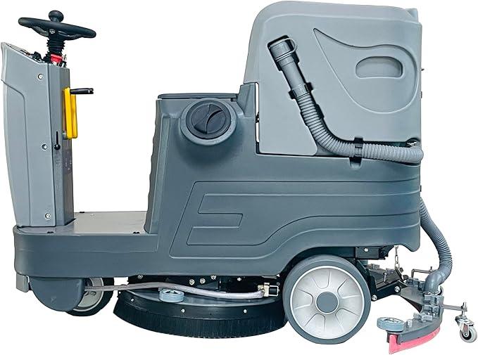 Commercial Ride-On Floor Scrubber Machine 21" Brush w/ 38 Inch Squeegee, 21.1 Gallon Tank Automatic Commercial Riding Floor Cleaning Scrubber - NeatNest