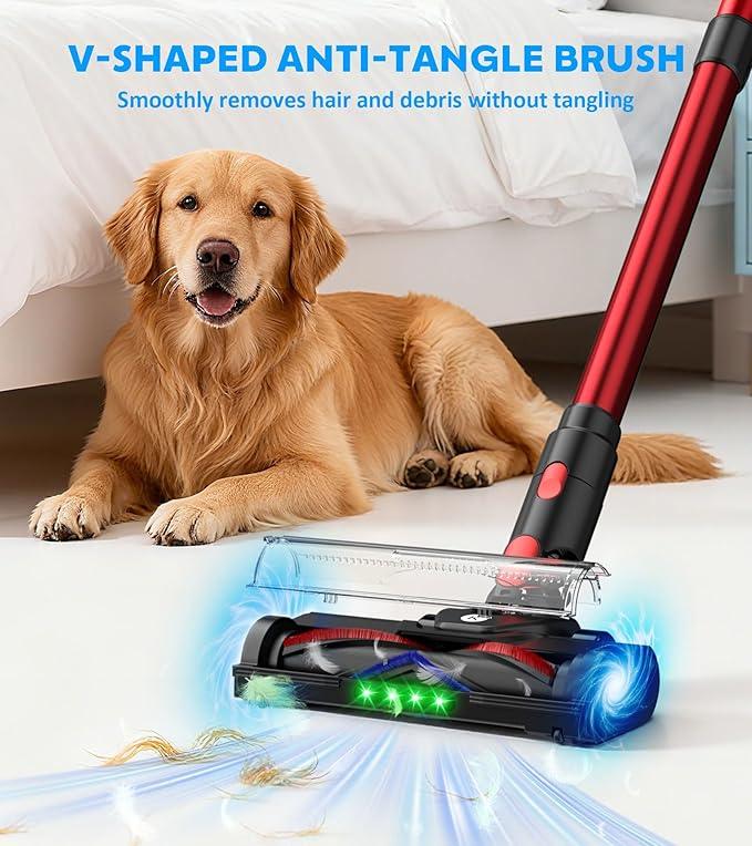 Cordless Vacuum Cleaner, 600W 50KPA Powerful Stick Vacuum with OLED Smart Display, 70Mins Runtime, Self-Standing & 1.8L Dust Cup, Vacuum Cleaners for Home/Hardwood Floor/Carpet/Pet Hair - NeatNest