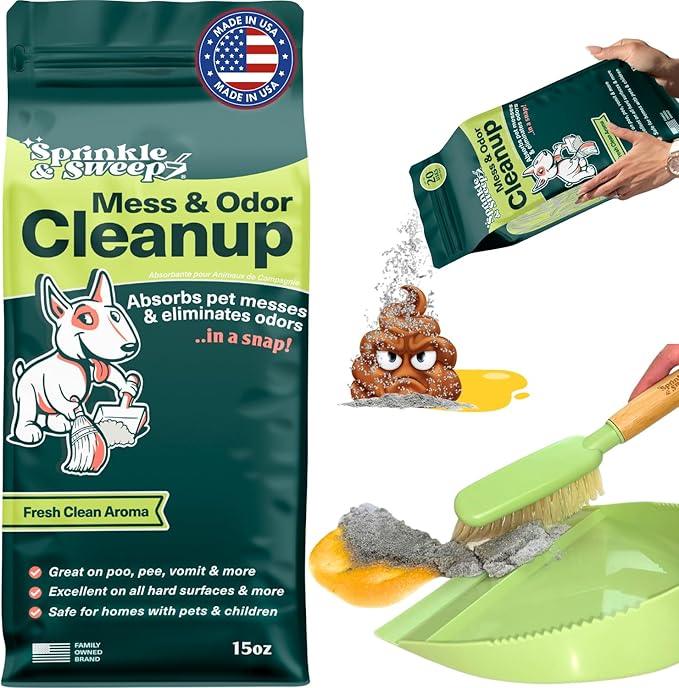 Dog Pee Cleaner | Pet Accident Cleanup Powder | Vomit Cleanup Kit for Hard Surfaces | Puppy Potty Training Aid | Dog Diarrhea Accident Absorbent | Non-Toxic Odor Remover - NeatNest