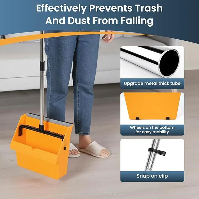 Commercial Broom and Dustpan Set，Long Handle Upright Heavy Duty Dust Pan Outdoor Indoor for Courtyards, Garages, Lobbies, Shopping Malls, Market Floors, Sidewalks, Classroom Floor Cleaning - NeatNest