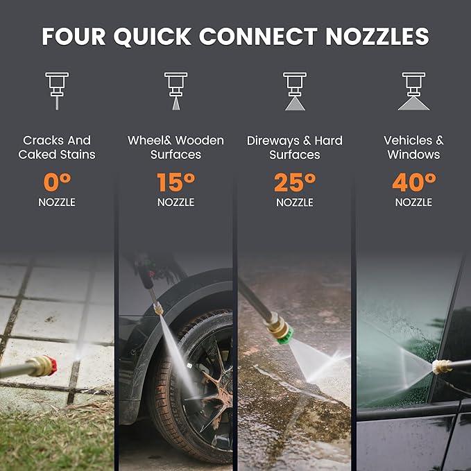 Giraffe Tools Wall Mounted Pressure Washer with 100ft Detachable Hose, Max 2900 PSI 2.2 GPM Electric Power Washer with 1800W Motor, Automatic Rewind, Any Length Locky - NeatNest