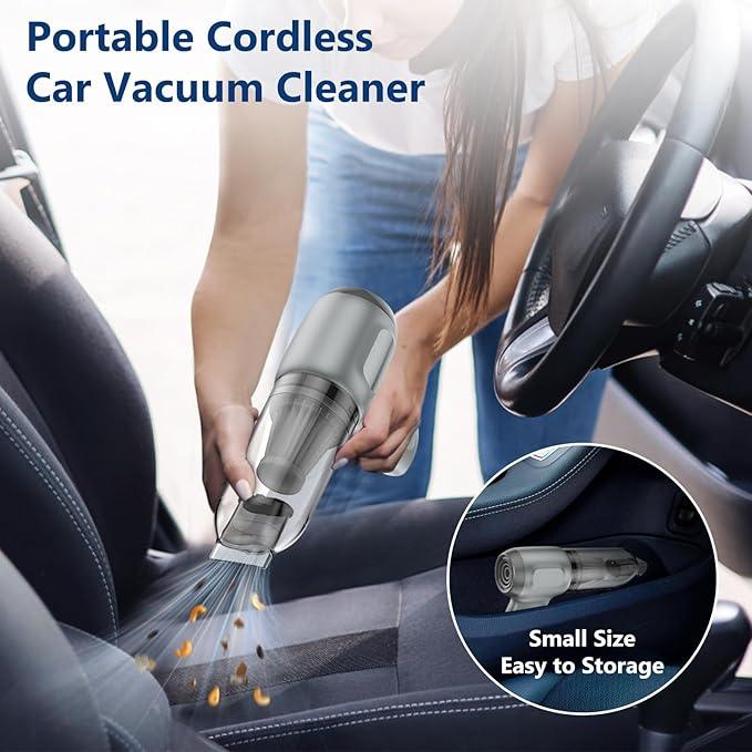 Fanisic Car Vacuum Handheld Vacuum Cleaner/Air Duster, 15000PA Strong Suction with Brushless Motor, Rechargeable Dust Buster/Hand Pump Low Noise for Car Detailing Home Office Cleaning - NeatNest