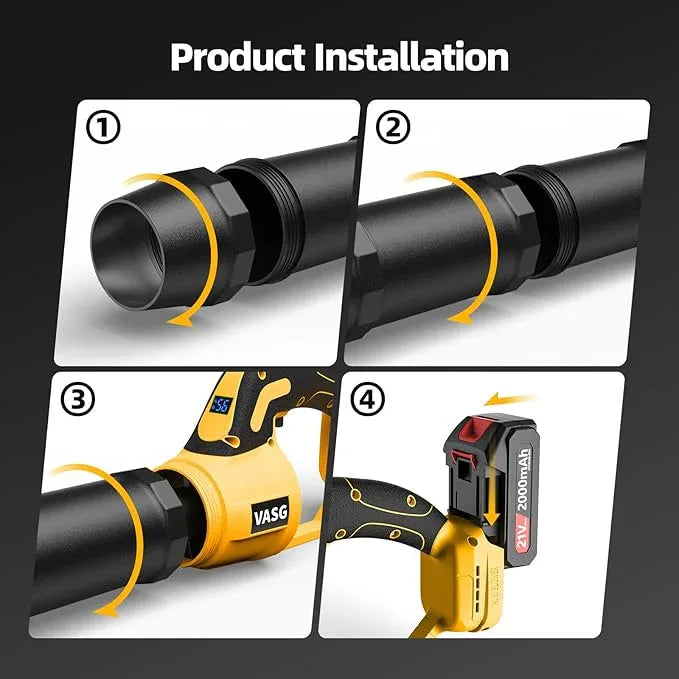 VASG Leaf Blower Cordless – Lightweight Handheld Electric Leaf Blower with Variable Speed, 21V 3×2.0Ah Batteries & Fast Charger for Effortless Lawn, Yard, Garden, Patio, Driveway & Leaf Cleanup - NeatNest