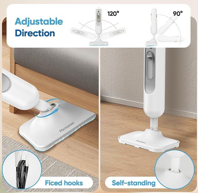 Steam Mop All-in-one Multi-Functional Powerful Steam Cleaner, Handheld Detachable Floor Steamer with 2 Steam Level, 380ML Water Tank & 23FT Power Cord for Floor Cleaning and Home Use - NeatNest
