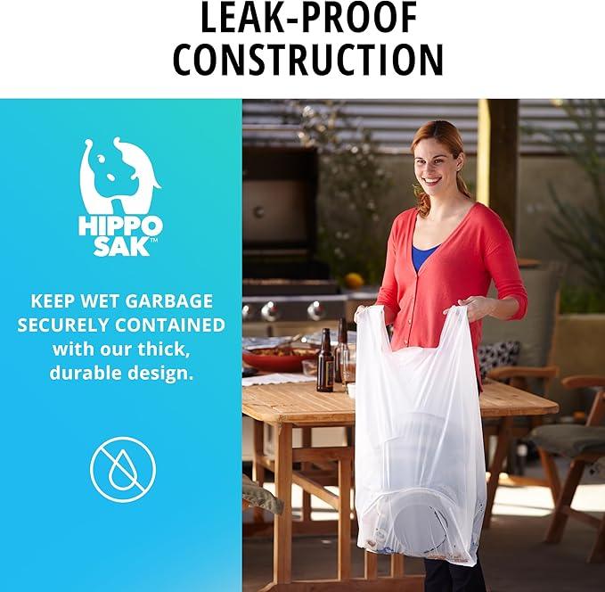 Hippo Sak - Tall Kitchen Garbage Bags with Ergonomic Handles - 13 Gallon Trash Bags - Super Strong Patented Reinforced Bottom and Leak Proof Tall Kitchen Trash Bags - Heavy Duty Trash Bags (270 Count) - NeatNest