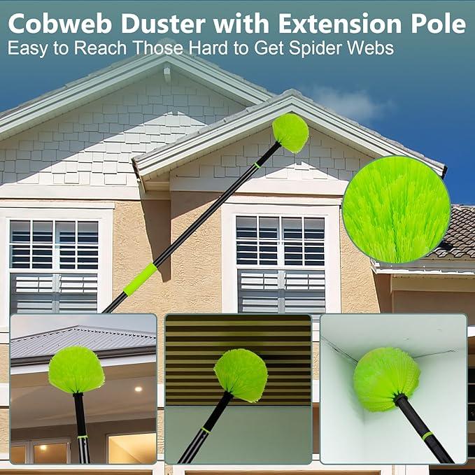 15 Foot Dusters for Cleaning, Duster with Extension Pole 7-15ft, Microfiber Feather Duster Used for Cleaning Ceiling Fan, High Window, Blinds, Shutters, Sofa, Cobweb Duster for Home (14 PCS) - NeatNest