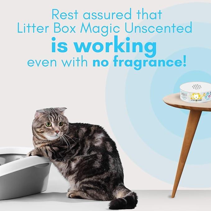 Litter Box Magic Cat Litter Deodorizer Jar (1 Fresh Scent and 1 Fragrance Free, 16 Oz, Pack of 2) - Cat Litter Odor Absorber Gel - Litter Box Pet Air Freshener - Litter Odor Eliminator to Freshen Air - NeatNest