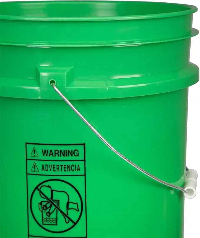 House Naturals Green 5 Gal Bucket with Gamma Orange Screw Lid - Food Grade BPA Free Pail - NeatNest