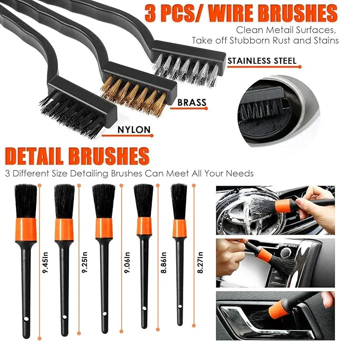 Viewsun 20PCS Car Cleaning Kit, Car Interior Detailing Kit with High Power Handheld Vacuum, Auto Detailing Drill Brush Set, Cleaning Gel, Complete Car Wash Kit Supplies for Deep Cleaning - NeatNest