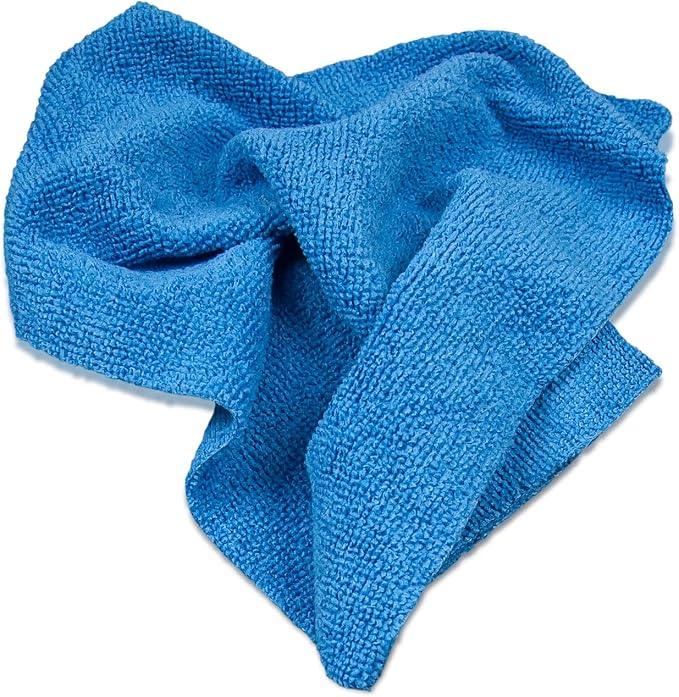 Eurow 200GSM Microfiber Cleaning and Drying Cloths with Dispenser Box, Reusable, Streak-Free, Scratch-Free, Ultra Absorbent, Edgeless for All Surface Types, 12x12in, 50-Pack, Blue - NeatNest