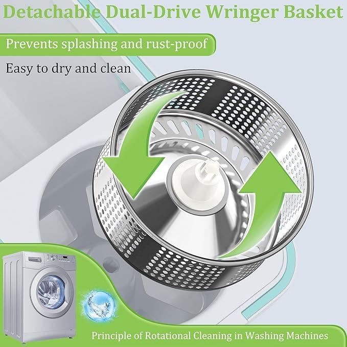Spin Mop and Bucket Set with Wringer and 6 Extra Microfiber Heads for Floor Cleaning 61" Extended Handle 5-GAL Heavy-Duty Design for Hardwood Tile Laminate Home Cleaning Tools - NeatNest