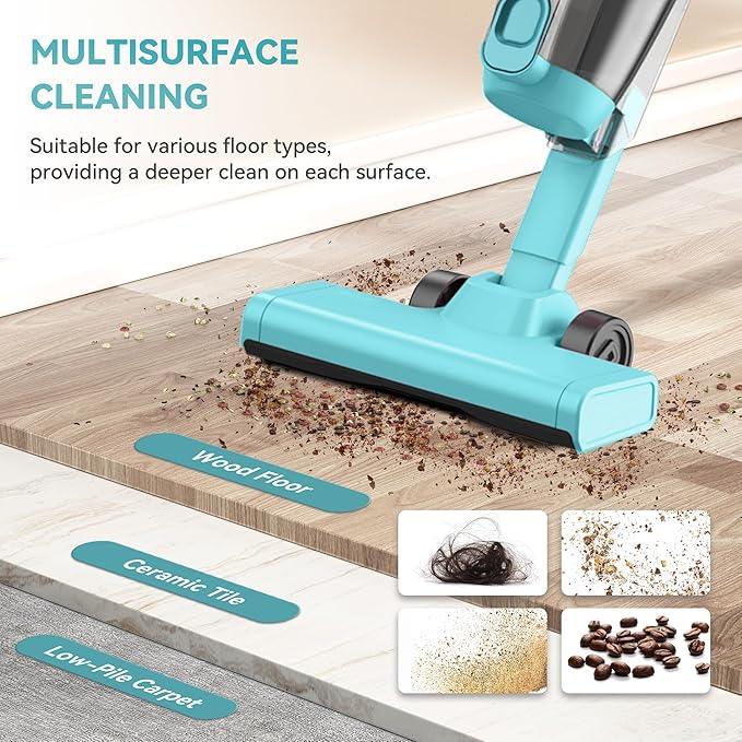 Vazone R6X Corded Stick Vacuum Cleaners for Home, 20Kpa Powerful Suction Stick Vacuum with 16Ft Cord, 2 in 1 Lightweight Vacuum Cleaner for Hardwood Floor Pet Hair (Green) - NeatNest