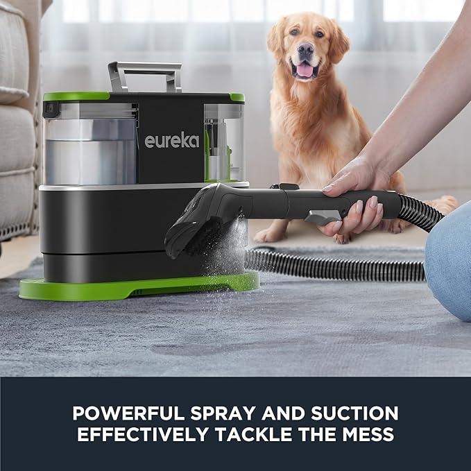 EUREKA Portable Carpet and Upholstery Cleaner, Spot Cleaner for Pets, Stain Remover for Carpet, Area Rugs, Upholstery, Coaches and Car, 50.7oz Large Water Tank, NEY101GR with Cleaning Formula, Green - NeatNest