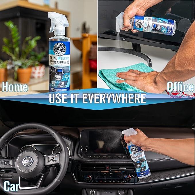 Chemical Guys Total Interior Cleaner & Protectant – Chemical Guys Interior Cleaner, Cleans & Protects Leather, Vinyl, Plastic, Rubber, Glass with a Streak-Free Finish — 16 Fl Oz (Pack of 2) - NeatNest