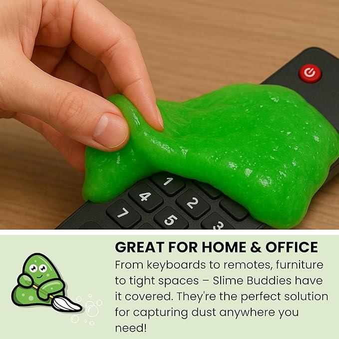 Slime Buddies Car Cleaning Gel Putty - Apple Scented Interior Detailing Tool for Cup Holders, Air Vents & Keyboard - Reusable Auto Detailing Accessories - Dust Remover Goop - Gifts for Men Women - NeatNest