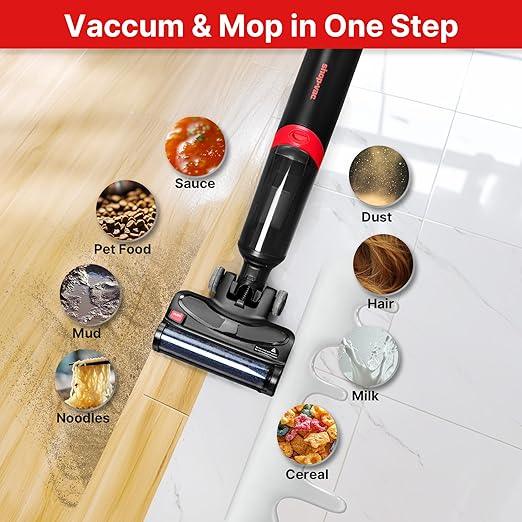 Shop-Vac Wet Dry Vacuum Cleaner and Mop, 15000Pa Vacuum Mop All in One, Lightweight Multi-Surface Cleaner with Self-Cleaning, LED Display & Voice Prompts - NeatNest