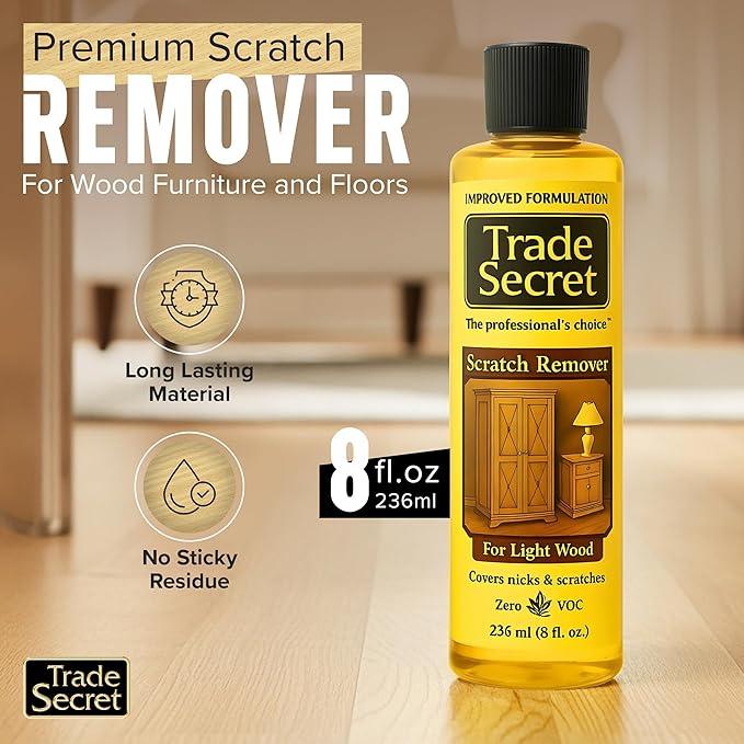 Trade Secret Light Wood Scratch Concealer, Scratch Remover for Real Wood Furniture & Floors – Covers Nicks, Scuffs & Dogs, Cats Scratches, Marks, Minor Defects - NeatNest