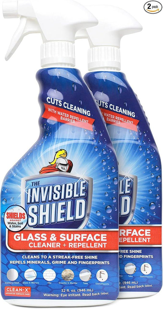 Invisible Shield Glass & Surface Cleaner and Repellent 32 fl. oz. Cleans and Protects against future dirt on multi surfaces by UNELKO- Clean-X (2) - NeatNest