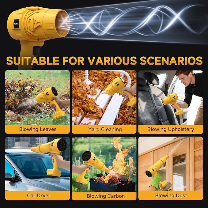 Electric Leaf Blower Cordless for Dewalt 20v Max Battery, Handheld Leaf Blowers for Lawn Care, Blowing Leaves ＆ Dust, Turbo Jet Blower Car Dryer, battery Powered Mini Leaf Blower(Battery Not Included) - NeatNest